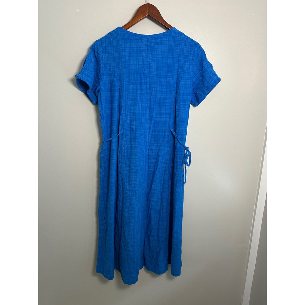 Oddbird Dilek Midi Dress Womens L Spring Blue Cotton Gauze Button Front Boho - Picture 10 of 10